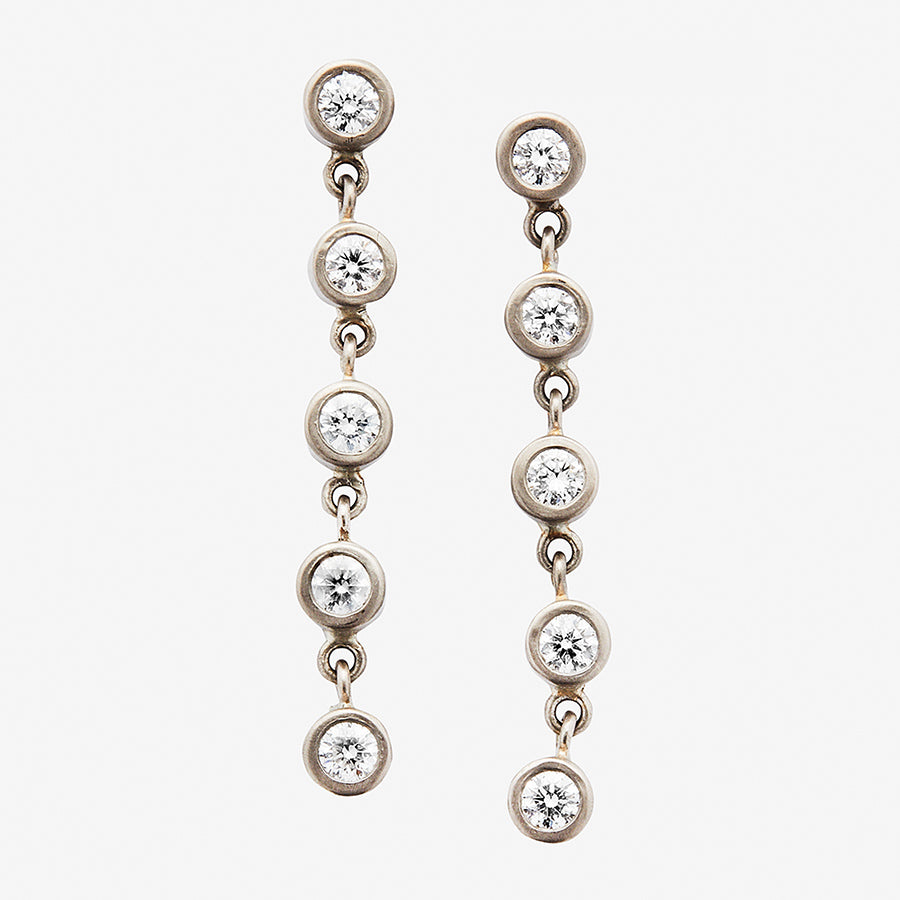 Meadow Rivière Diamond Earrings in 18K Alpine Gold
