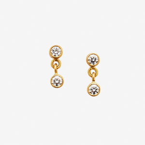 Meadow Double Small Diamond Earrings in 20K Peach Gold Reinstein Ross Goldsmiths