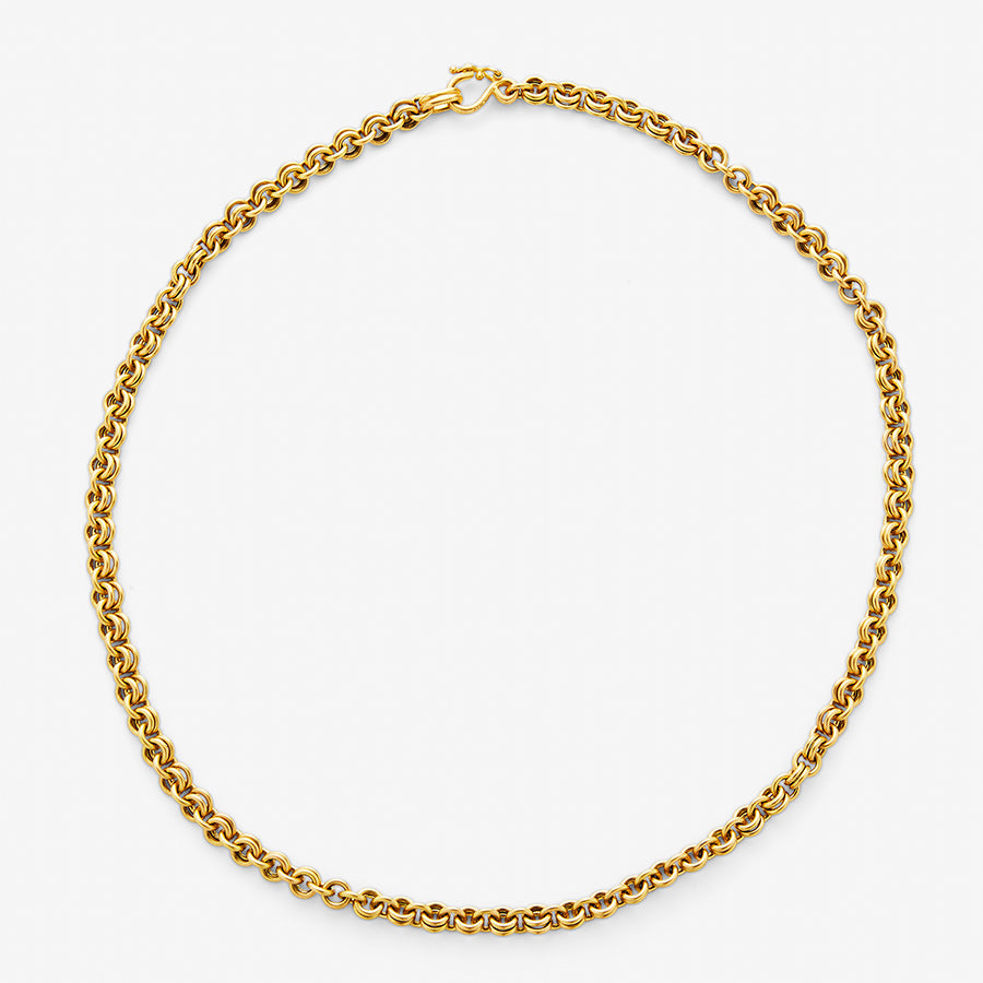 Dyan "Pre Raphaelite" Chain Necklace in 20K Peach Gold- 5mm