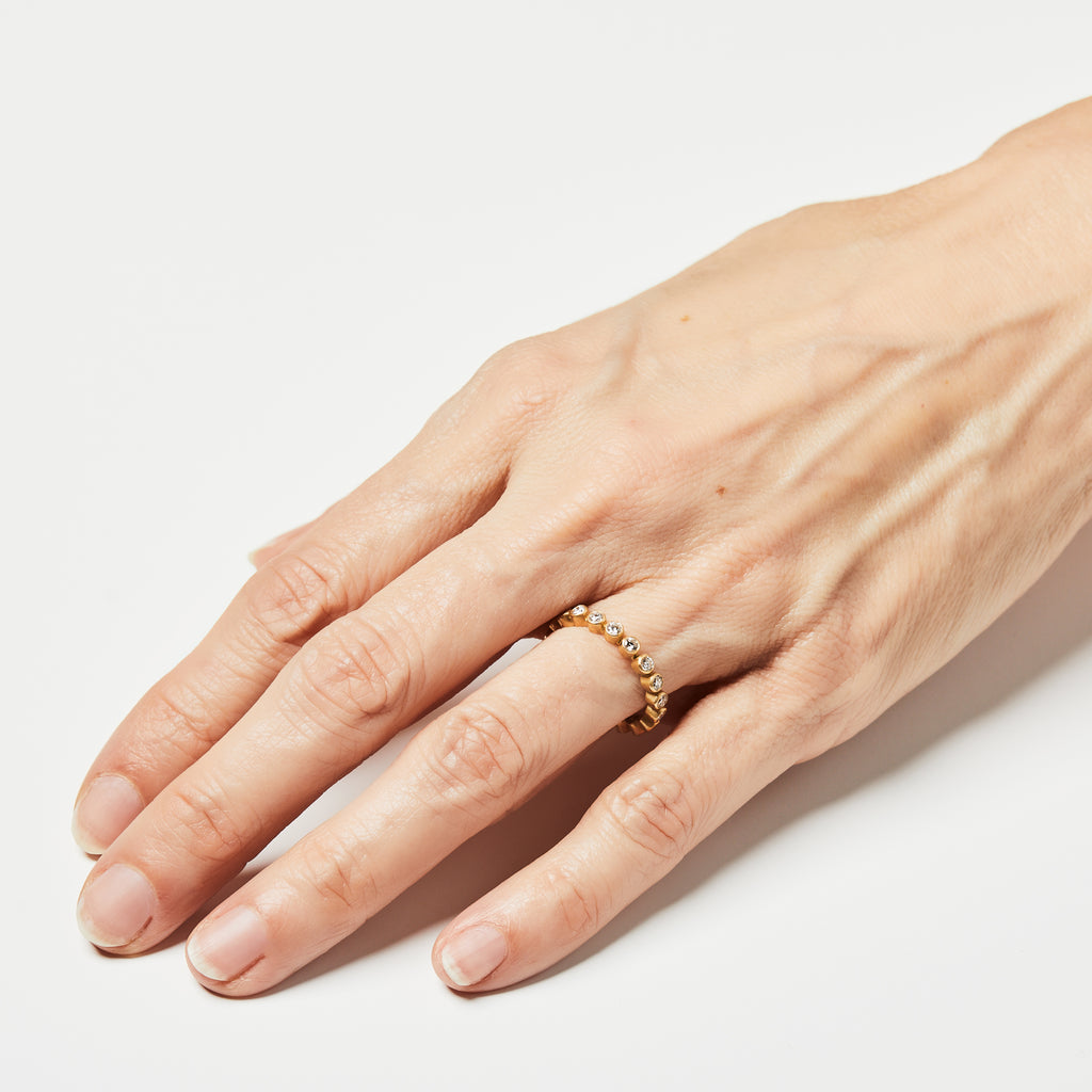 Meadow Diamond Small Band in 20K Peach Gold