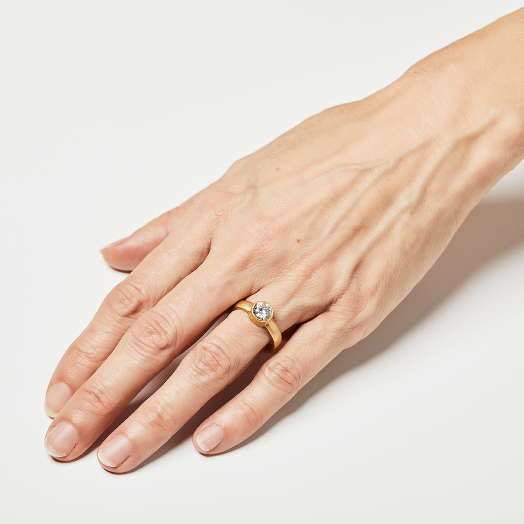 Sonoma Round Diamond Ring in 20K Peach Gold