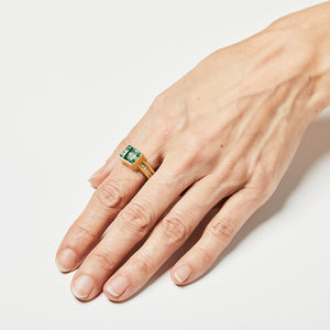Shimmer Emerald Ring in 20K Peach Gold Reinstein Ross Goldsmiths