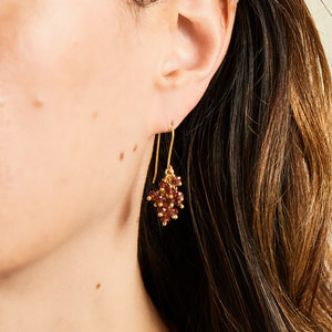 Bacchus Garnet Earrings in 20K Peach Gold Reinstein Ross Goldsmiths
