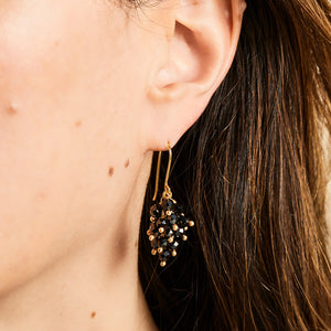 Bacchus Black Spinel Earrings in 20K Peach Gold Reinstein Ross Goldsmiths