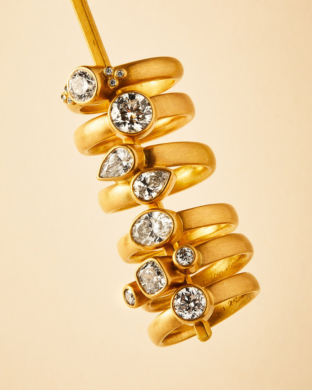 Sonoma "Toi et Moi" Diamond Ring in 20K Peach Gold Reinstein Ross Goldsmiths
