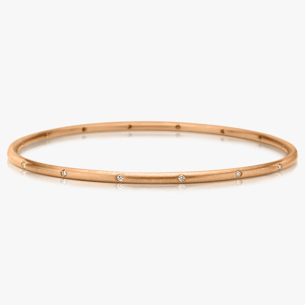 Hoopstock 16 Diamond Bangle in 22K Apricot Gold- 2mm