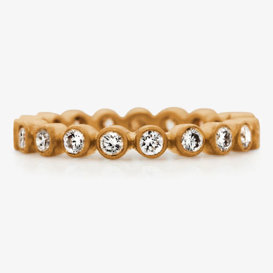 Meadow Small Diamond Band in 22K Apricot Gold Reinstein Ross Goldsmiths