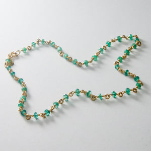 Isabella "Pia" Emerald Necklace in 20K Peach Gold- 20'' Reinstein Ross Goldsmiths