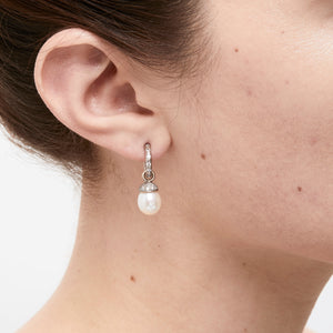 Shimmer Capped Pearl and Diamond Drops in 18K Alpine Gold Reinstein Ross Goldsmiths
