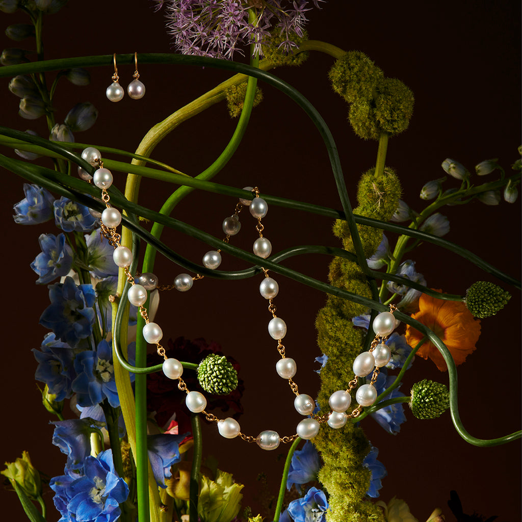 Isabella "Pia" Large South Sea Pearl Necklace in 22K Nectar Gold- 30"