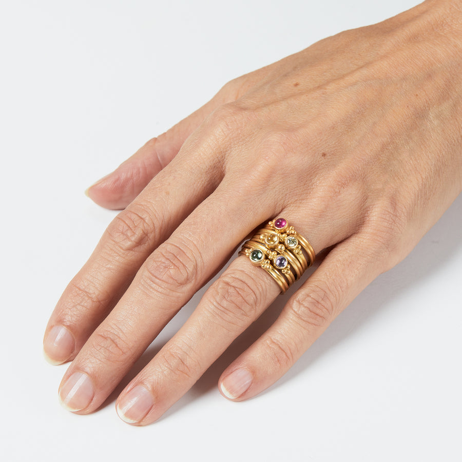 Dyan Round Diamond Ring in 20K Peach Gold