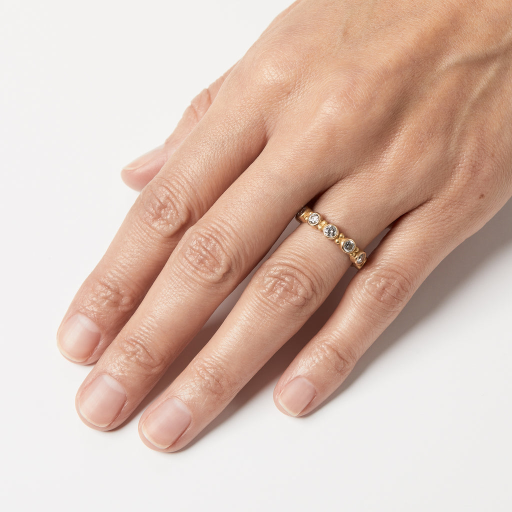 Garland Diamond Band in 20K Peach Gold