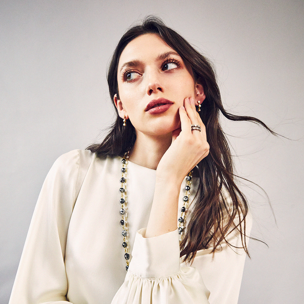 Garland Diamond and Pave Band in 18K Alpine Gold Reinstein Ross Goldsmiths