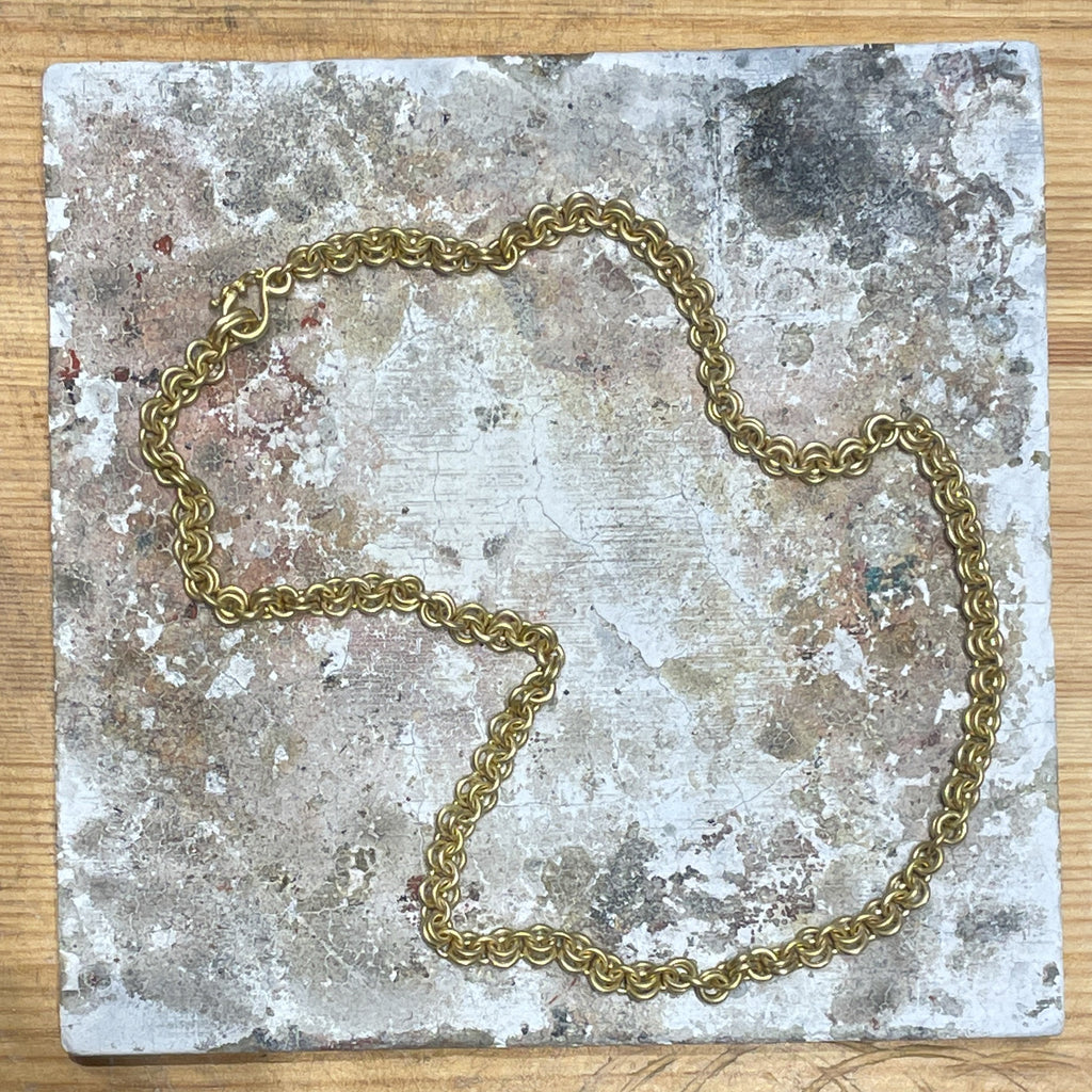 Dyan "Pre Raphaelite" Chain Necklace in 20K Peach Gold- 5mm