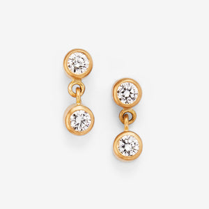 Meadow Double Large Diamond Earrings in 20K Peach Gold Reinstein Ross Goldsmiths