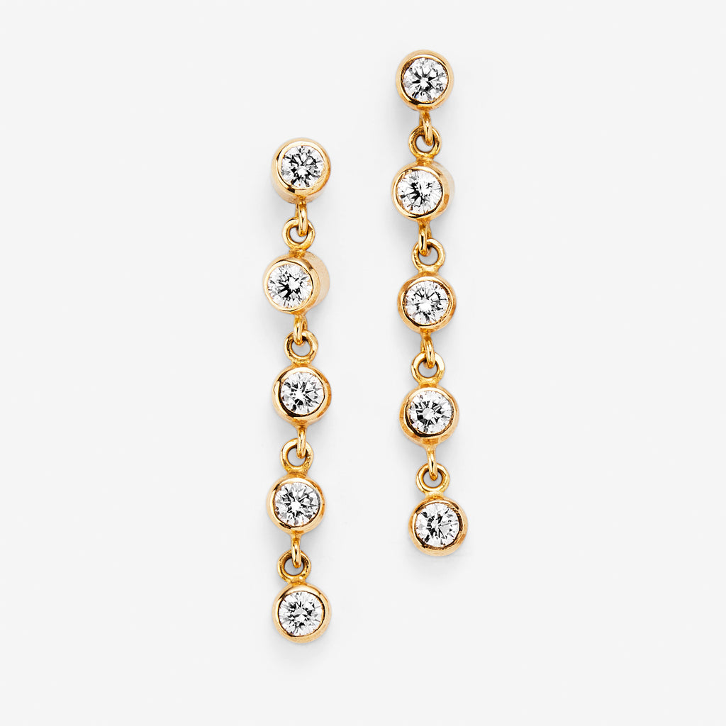 Meadow Rivière Diamond Earrings in 20K Peach Gold Reinstein Ross Goldsmiths