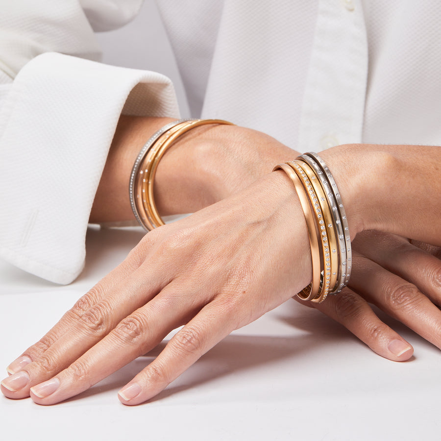 Square Diamond Bangle in 22K Apricot Gold – Reinstein Ross