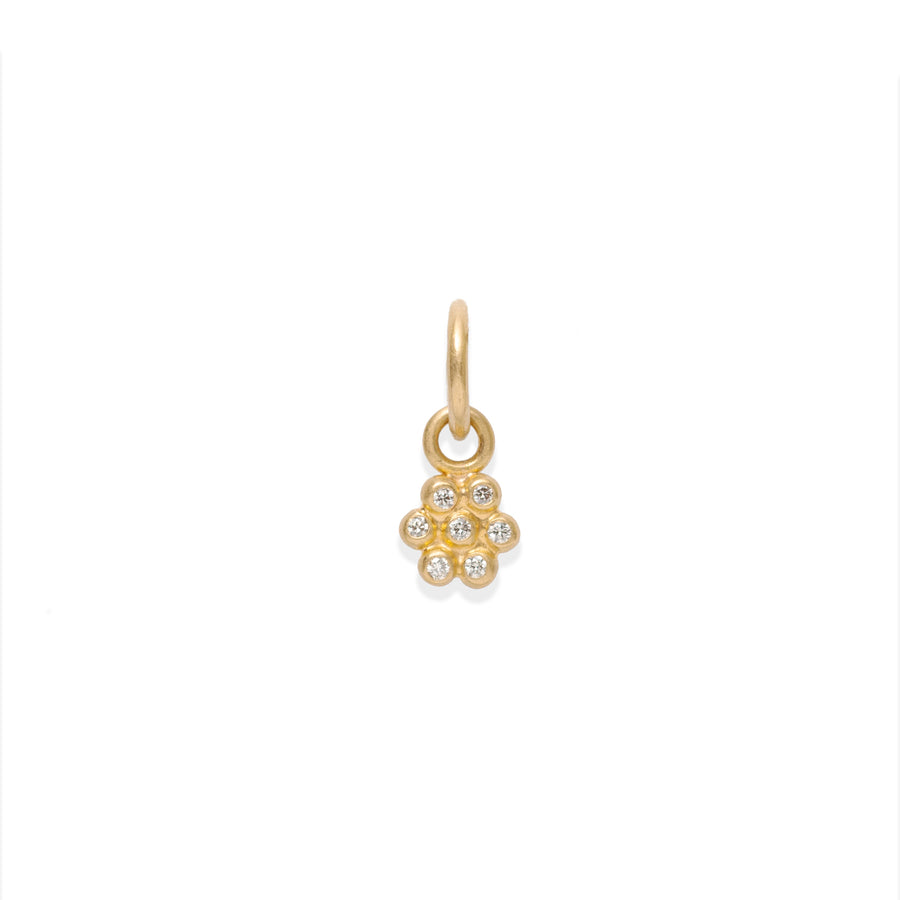 Snowdrop Small Diamond Pendant in 22K Apricot Gold Reinstein Ross Goldsmiths