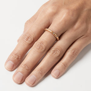Hoopstock Evenly Spaced Diamond Band in 22K Apricot Gold- 3mm Reinstein Ross Goldsmiths