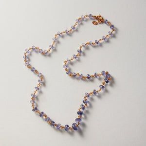 Isabella Faceted Iolite Necklace in 22K Apricot Gold- 24" Reinstein Ross Goldsmiths