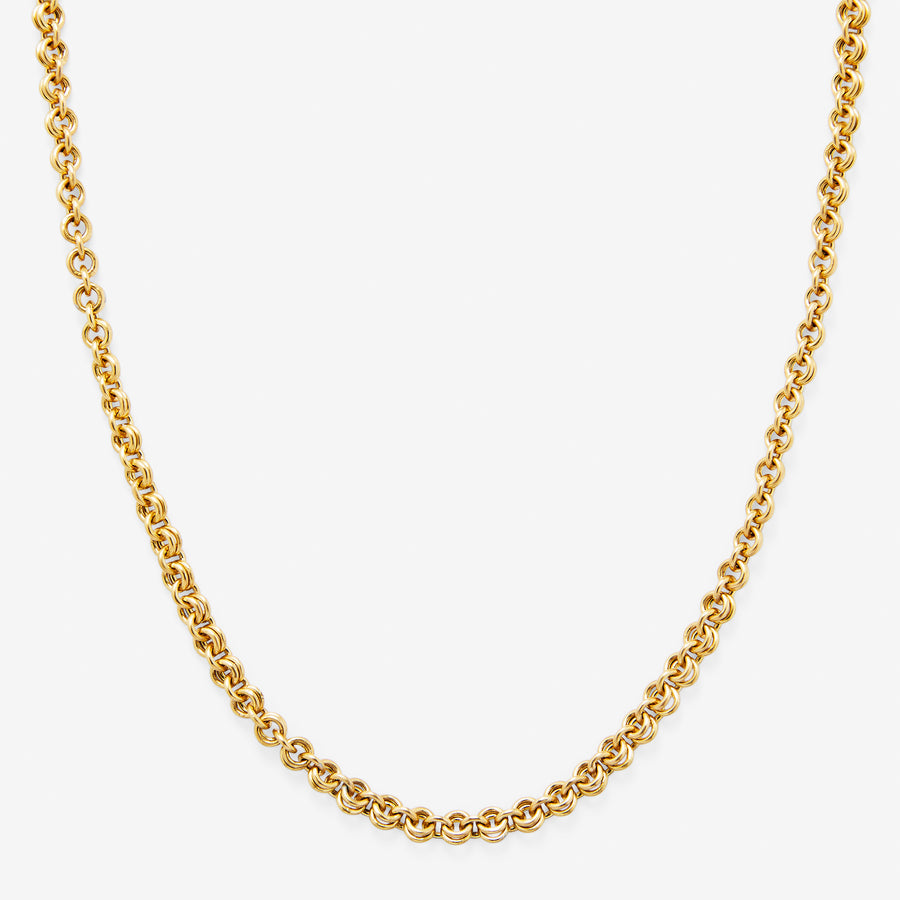 Dyan "Pre Raphaelite" Small Chain Necklace set in 20K Peach Gold Reinstein Ross Goldsmiths