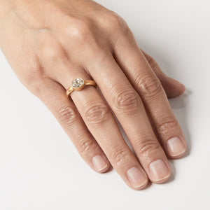 Sonoma Oval White Diamond Ring in 20K Peach Gold Reinstein Ross Goldsmiths