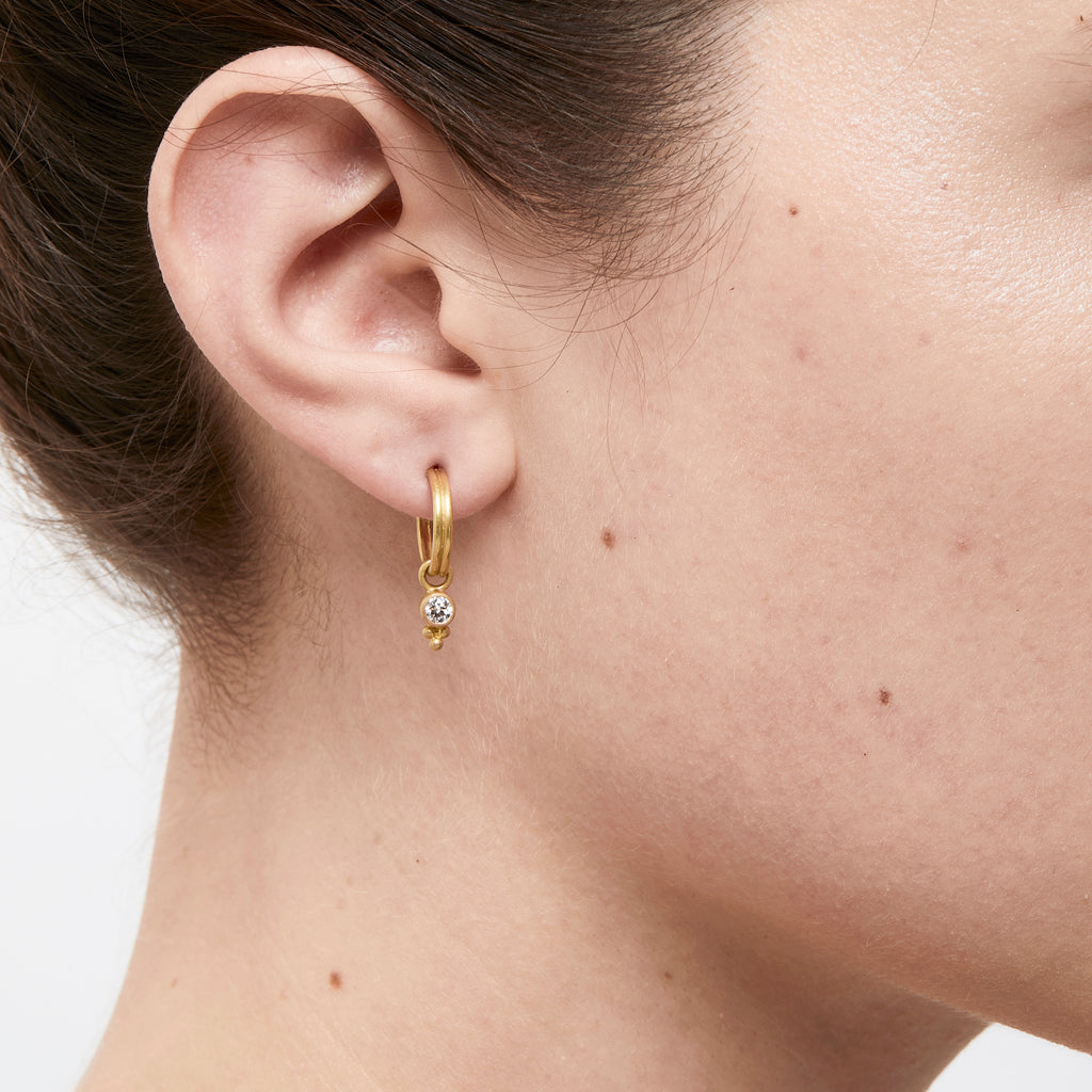 Tania Round Diamond Drops in 20K Peach Gold