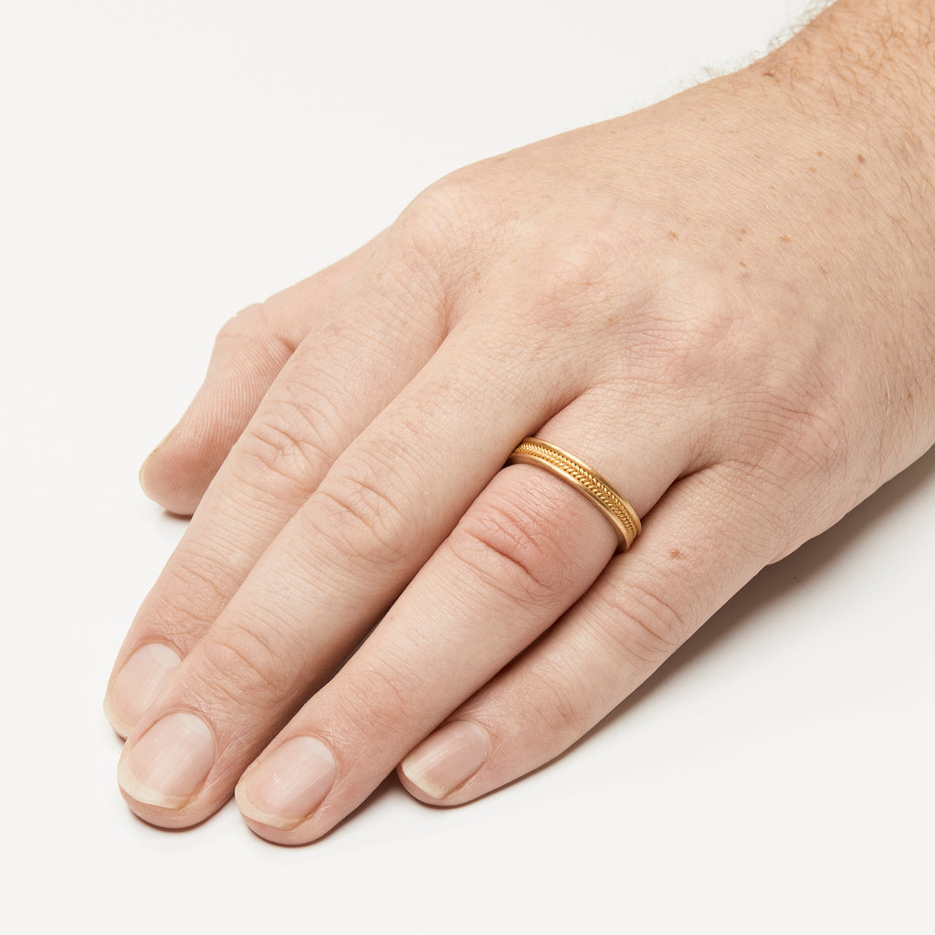 Single Braid Band in 22K Apricot Gold- 3mm