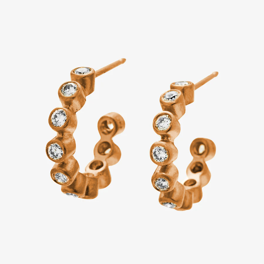 Meadow Large Diamond Hoops in 22K Apricot Gold
