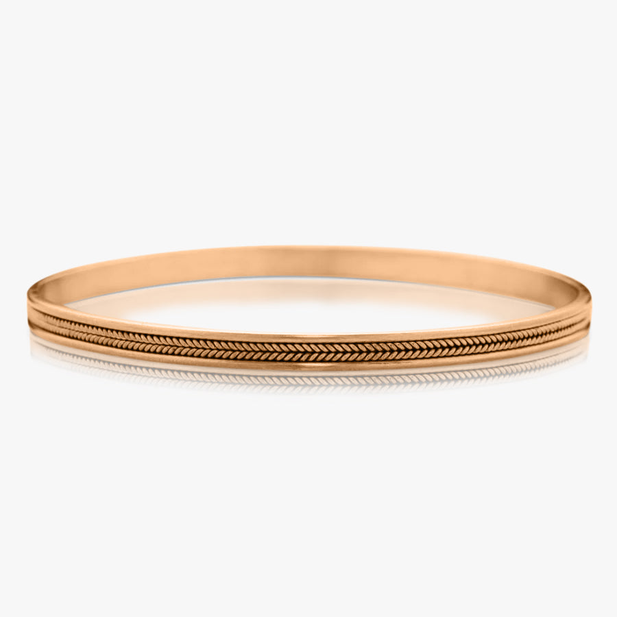 Braid Double Row Bangle in 22K Apricot Gold Reinstein Ross Goldsmiths