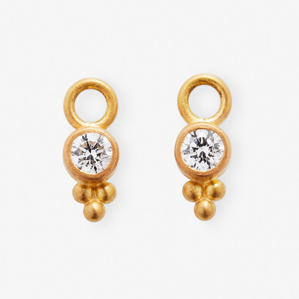 Tania Round Diamond Drops in 20K Peach Gold