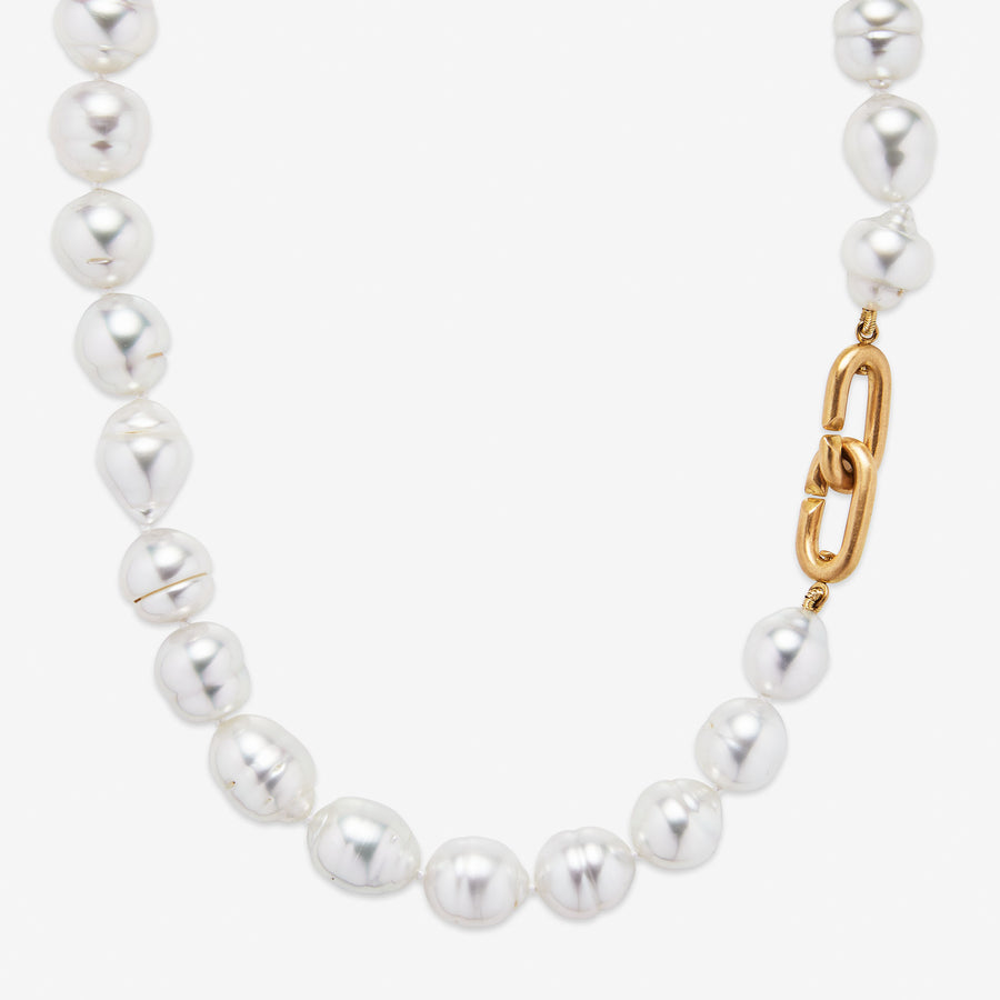Hunter Mini South Sea Baroque Pearl Necklace in 20K Peach Gold- 19" Reinstein Ross Goldsmiths