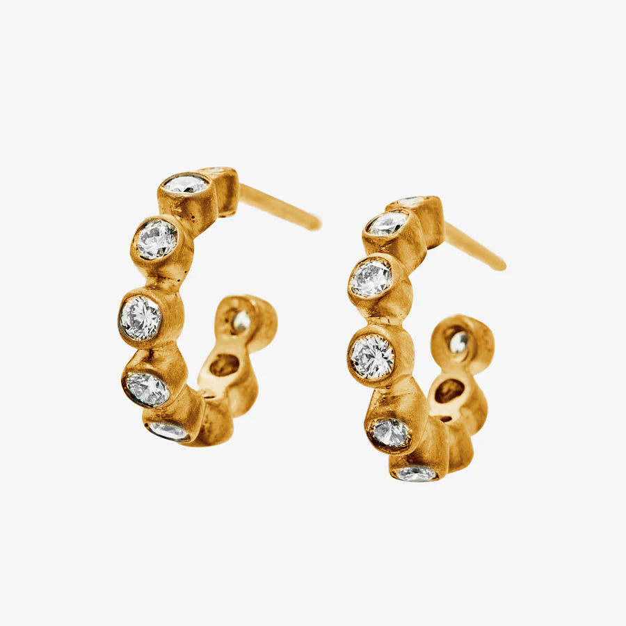 Meadow Small Diamond Hoops in 22K Apricot Gold