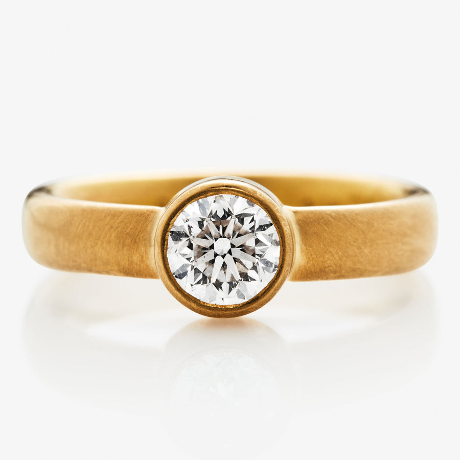 Sonoma Round Diamond Ring in 20K Peach Gold Reinstein Ross Goldsmiths