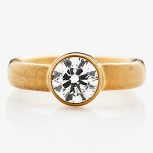 Sonoma Round Diamond Ring in 20K Peach Gold Reinstein Ross Goldsmiths