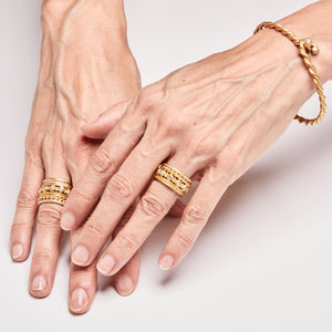 Ashley Grand Twist Lock Diamond Bracelet in 20K Peach Gold Reinstein Ross Goldsmiths