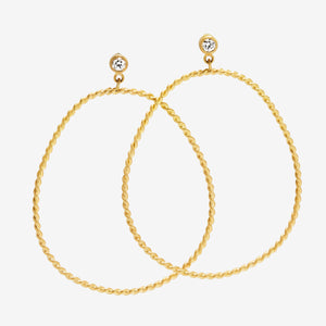 Ashley Twist Diamond Earrings in 20K Peach Gold Reinstein Ross Goldsmiths