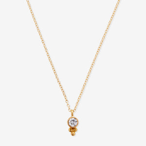 Tania Round Diamond Necklace in 20K Peach Gold- 18" Reinstein Ross Goldsmiths