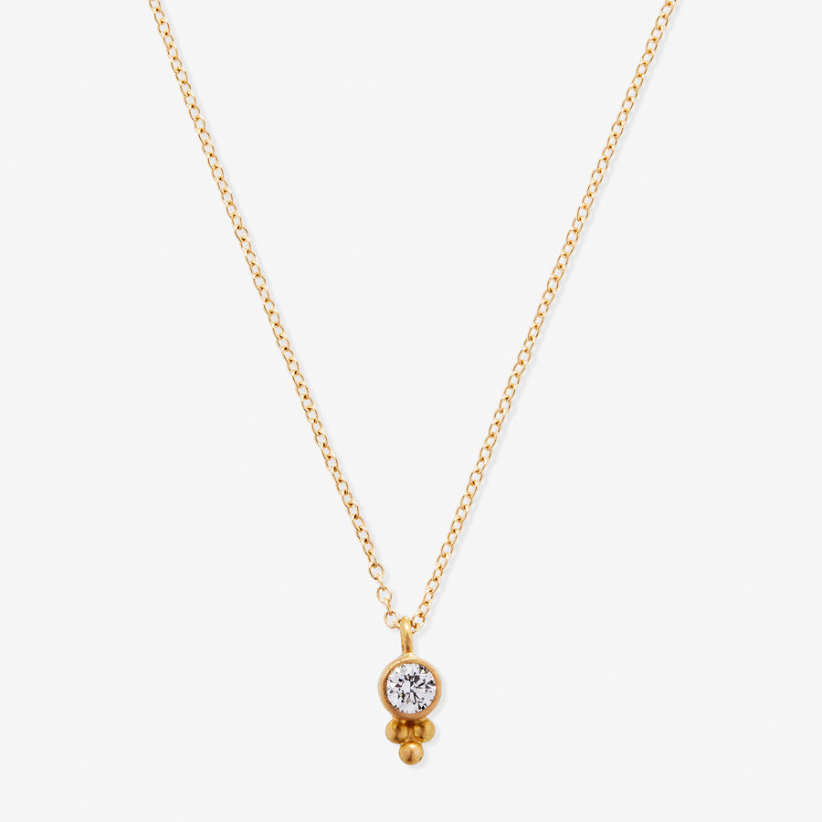 Tania Round Diamond Necklace in 20K Peach Gold- 18" Reinstein Ross Goldsmiths