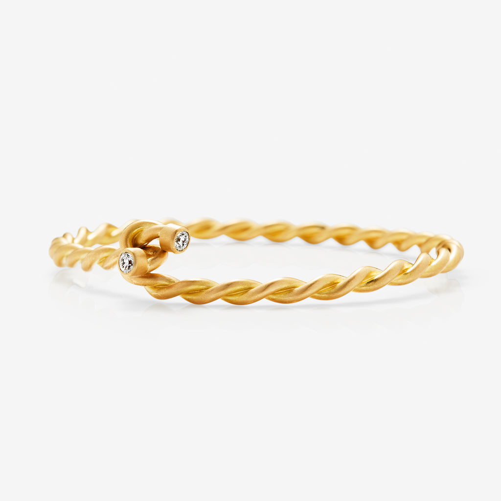 Ashley Grand Twist Lock Diamond Bracelet in 20K Peach Gold