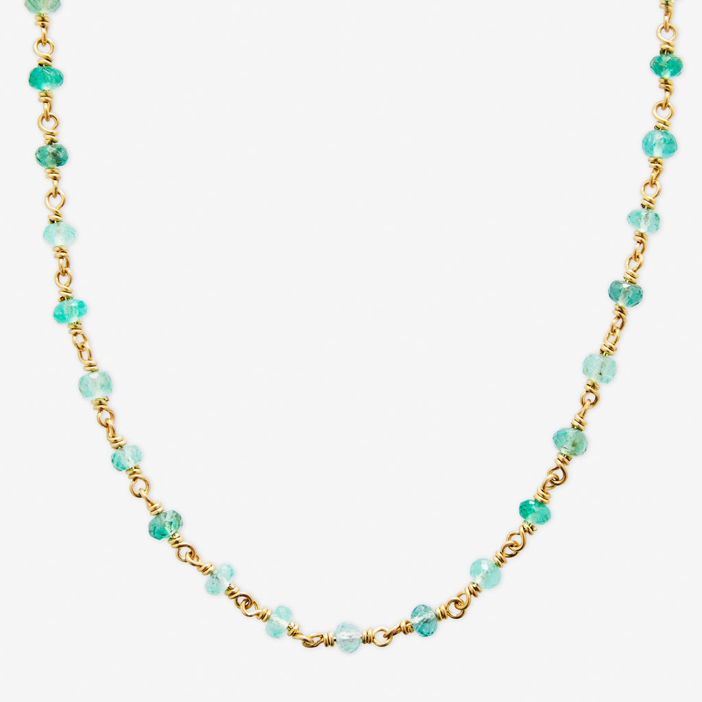 Isabella "Classic" Emerald Necklace in 20K Peach Gold- 18"