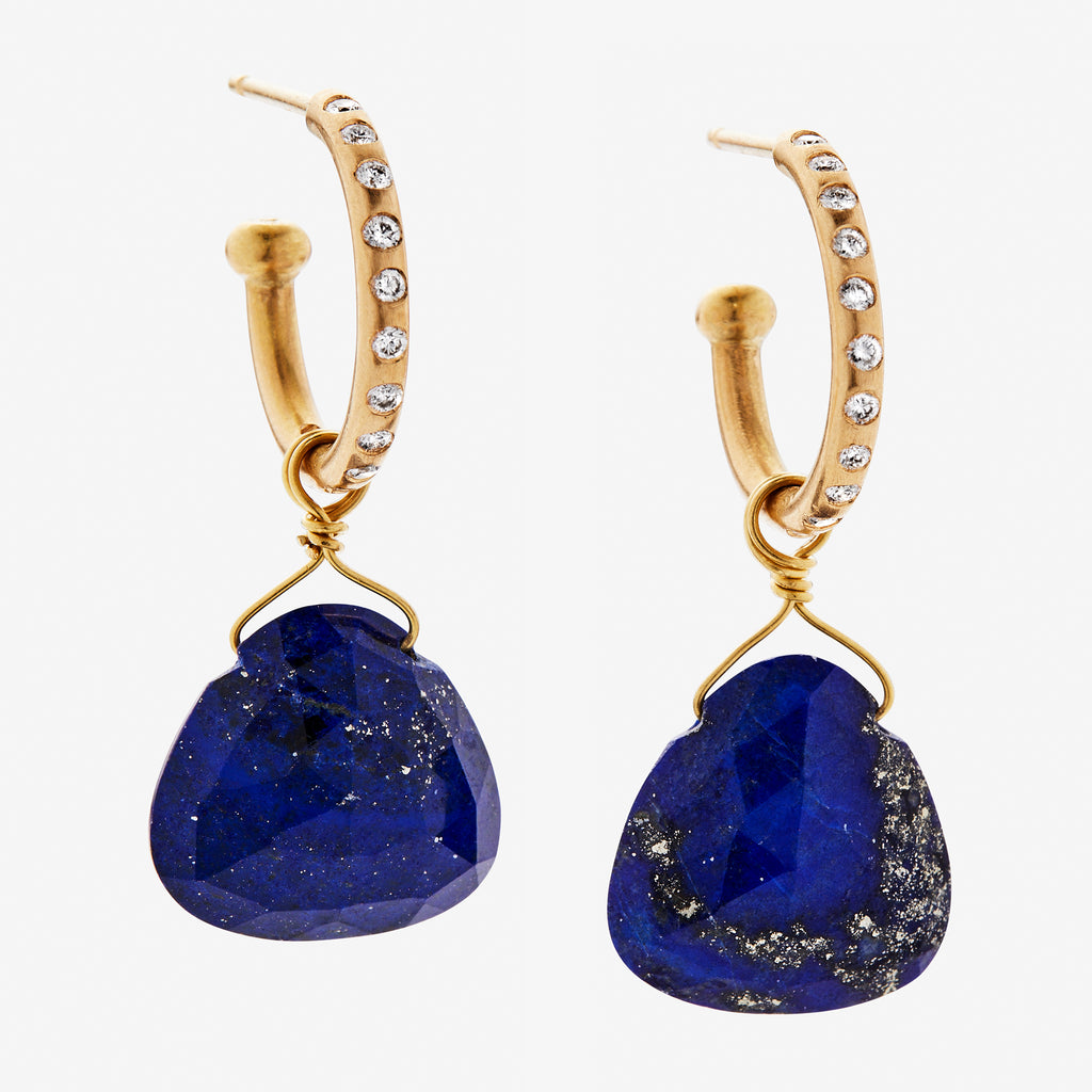 Grand Drops Faceted Lapis in 20K Peach Gold Reinstein Ross Goldsmiths