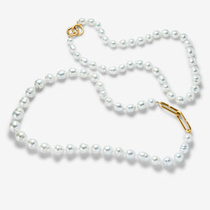 Hunter Necklace with South Sea Baroque Pearls in 20K Peach Gold- 20'' Reinstein Ross Goldsmiths